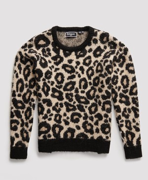 Superdry Lisa Leopard Női Kötöttáru Barna | YRPWE0123